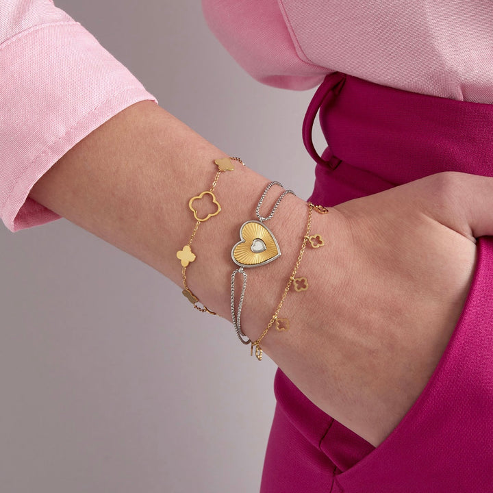 Endless Clover Armband | 14K vergoldet