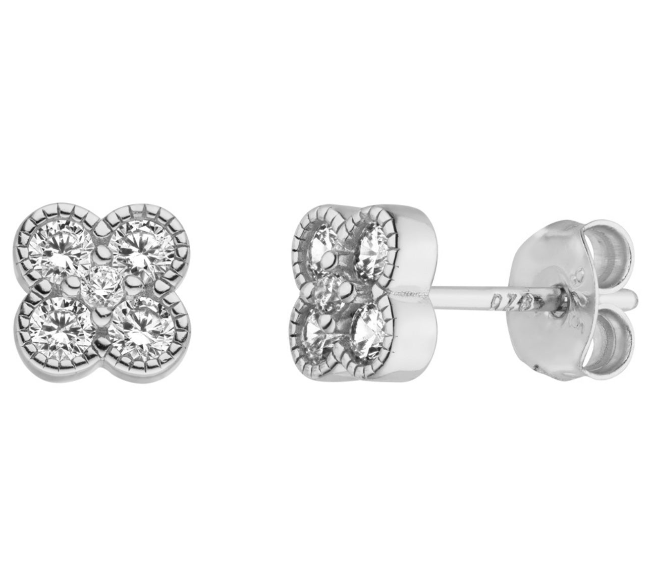 Hochwertige Ohrringe mit Kleeblatt-Design aus 925er Sterling Silber.