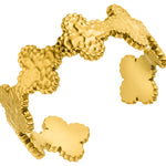 Entdecke unseren größenverstellbaren Nila Ring mit Kleeblatt Motiven in Gold, wasserfest und färbt nicht ab.