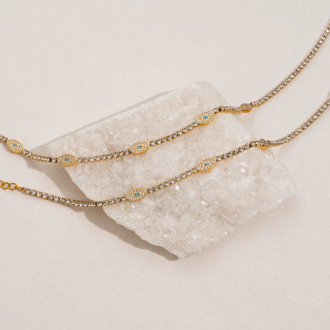 Dalya Tennis Bracelet | 18K gold plated