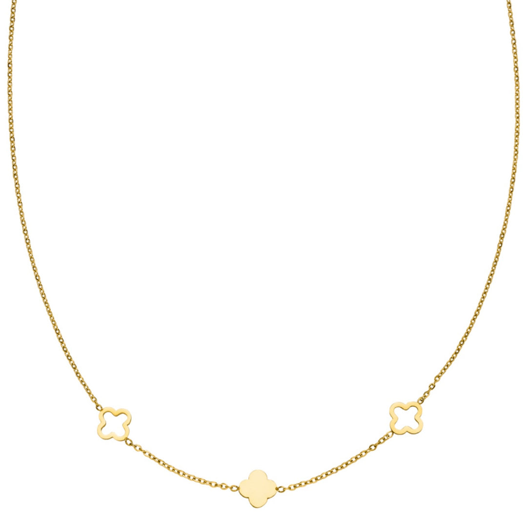 Entdecke unsere wasserfeste Clovie Halskette in Gold mit stylischem Kleeblatt Design.