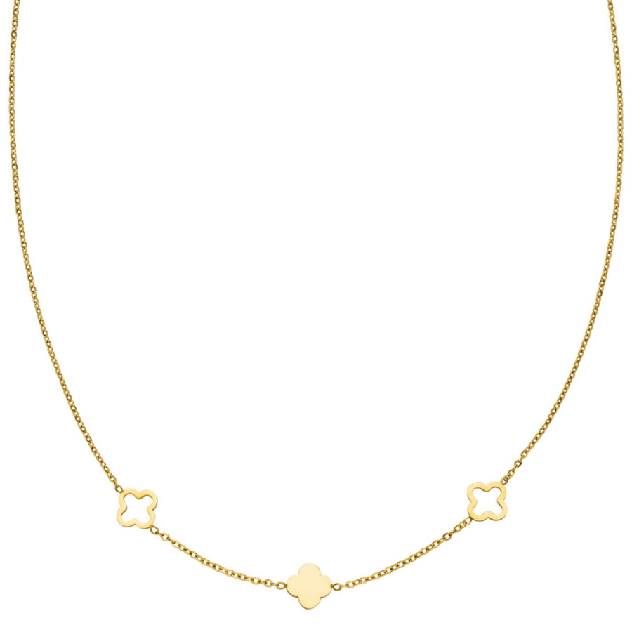 Entdecke unsere wasserfeste Clovie Halskette in Gold mit stylischem Kleeblatt Design.