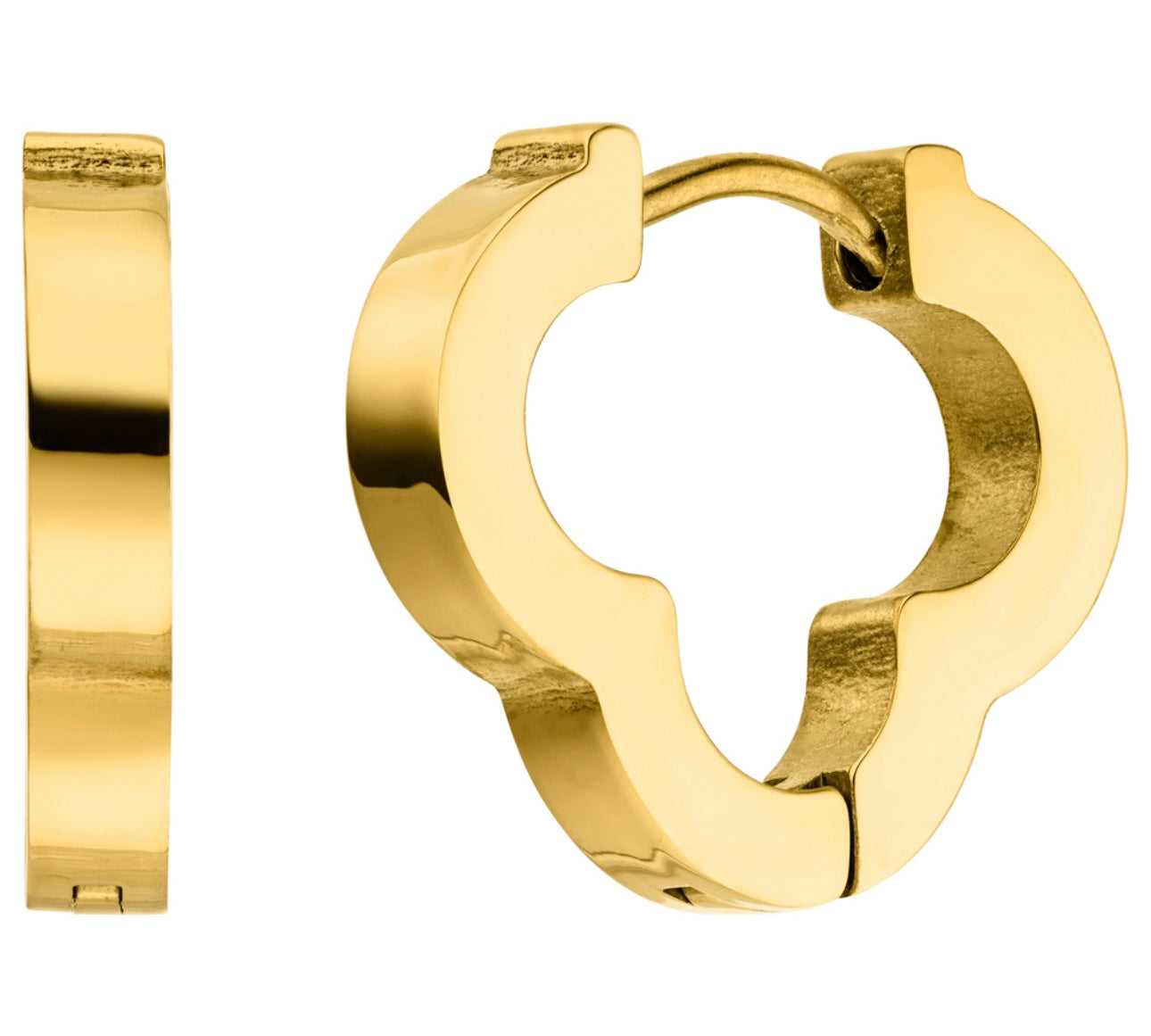Entdecke unsere wasserfesten Simple Clover Ohrringe in Gold.