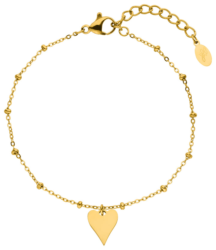 Entdecke unser zierliches und wasserfestes Sweet Heart Armband mit Herz-Anhänger in Gold.