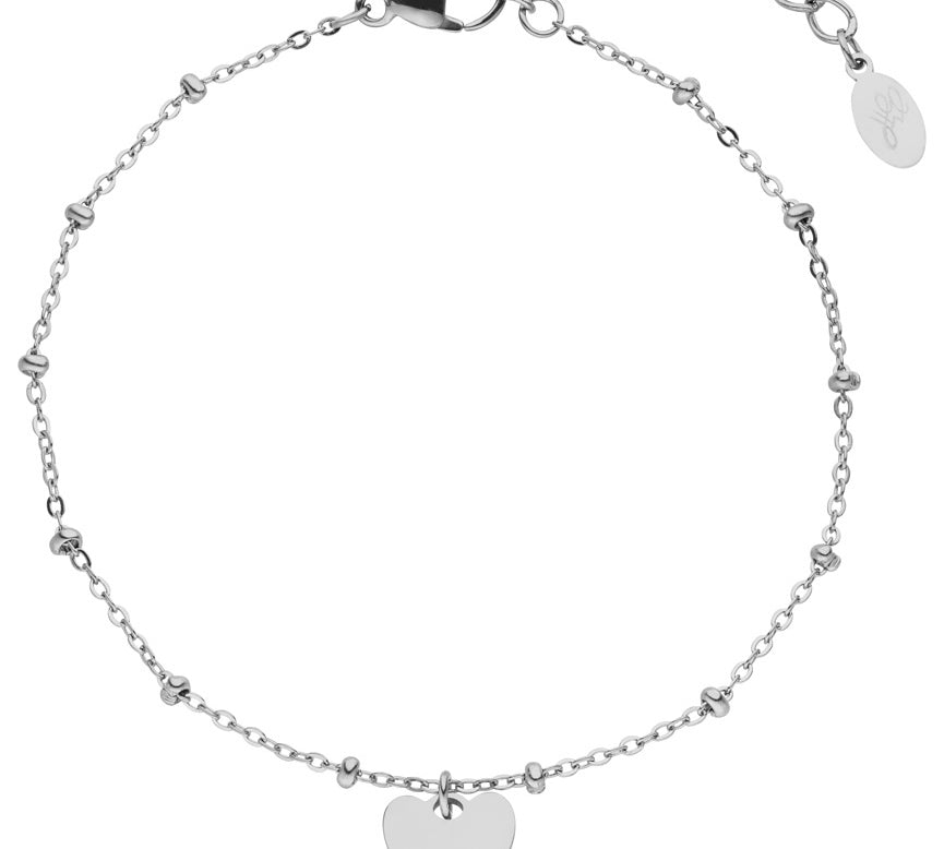 Entdecke unser zierliches und wasserfestes Sweet Heart Armband mit Herz-Anhänger in Silber.