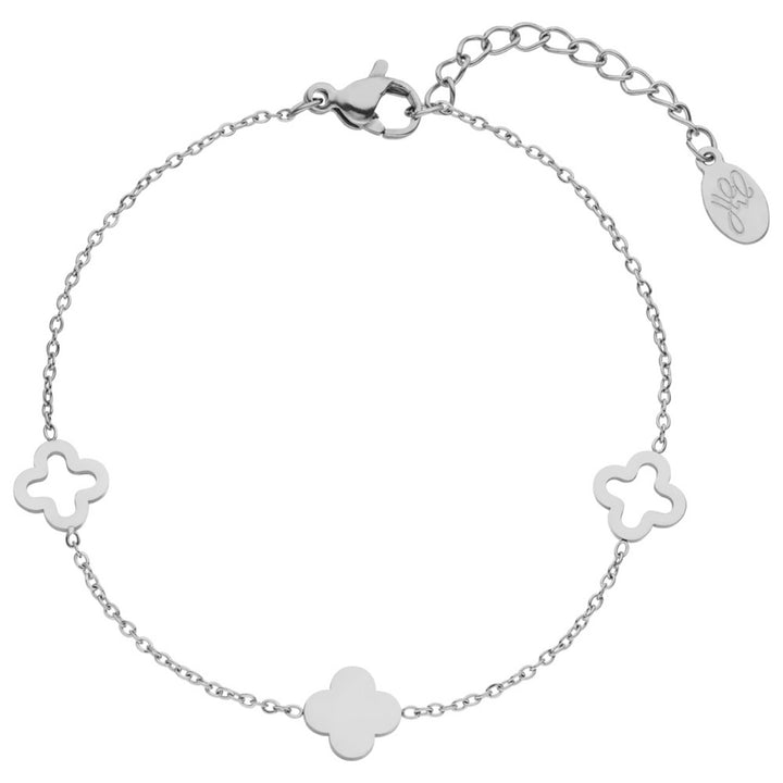 Entdecke unser wasserfestes Clovie Armband in Silber mit stylischem Kleeblatt Design.